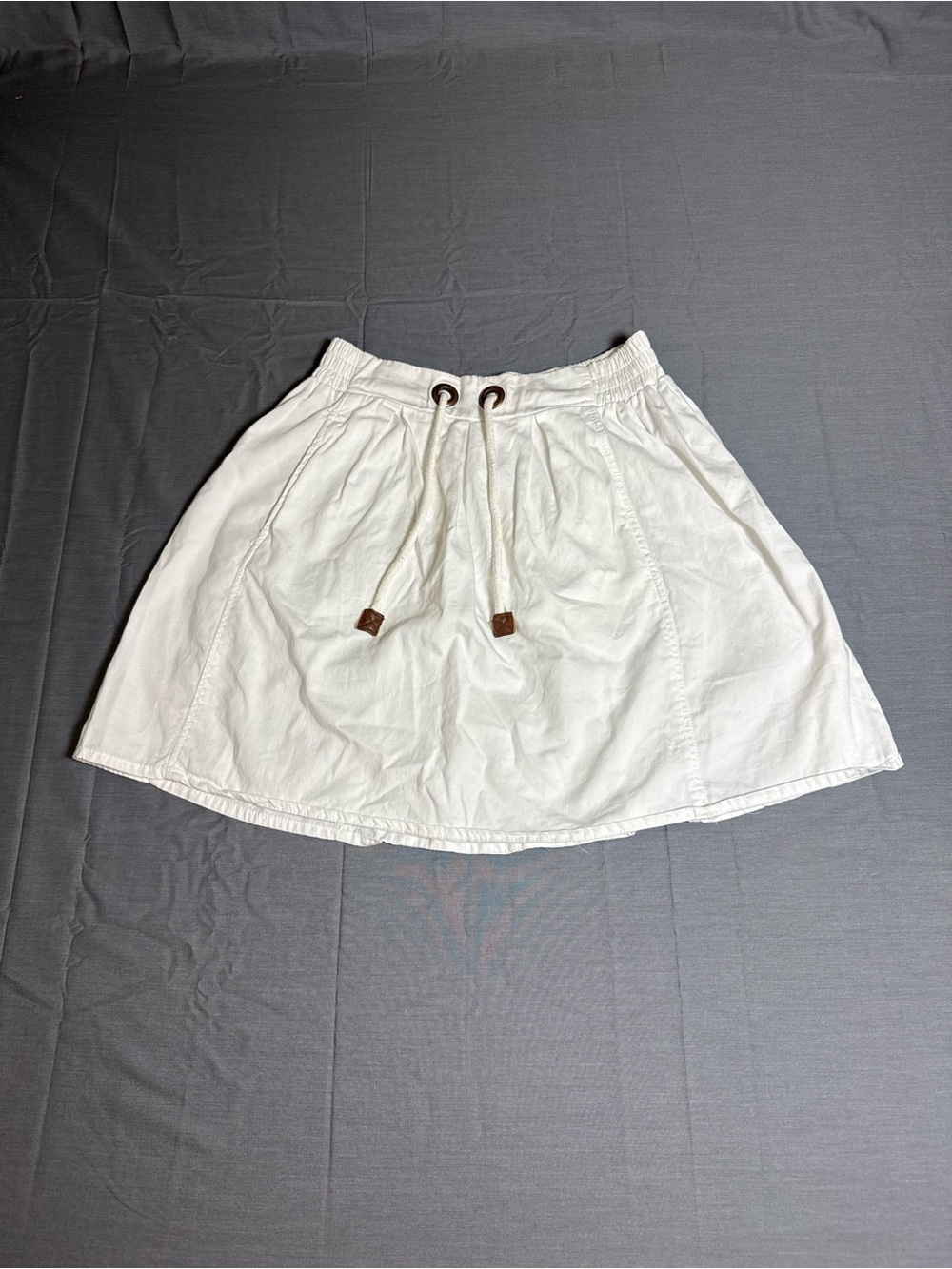 Zara White Drawstring Circle Skirt